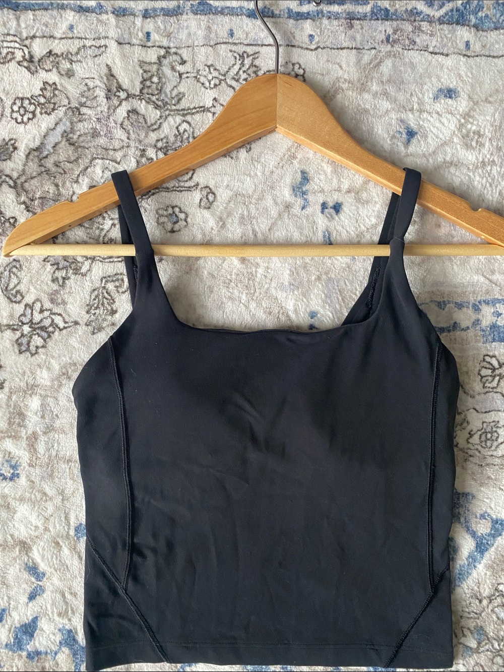 Lululemon Athletica Black Cropped Tank Top with Built in Bra